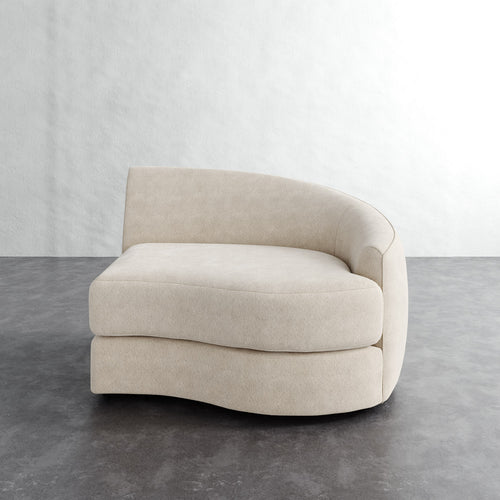 Rulmann Right Arm Chair - Performance Boucle Cream