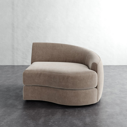 Rulmann Right Arm Chair - Performance Brushed Woven Velvet Dune