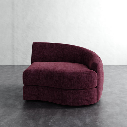 Rulmann Right Arm Chair - Performance Matelasse Mulberry