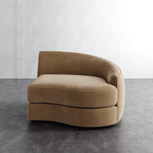 Rulmann Right Arm Chair - Performance Velvet Acorn
