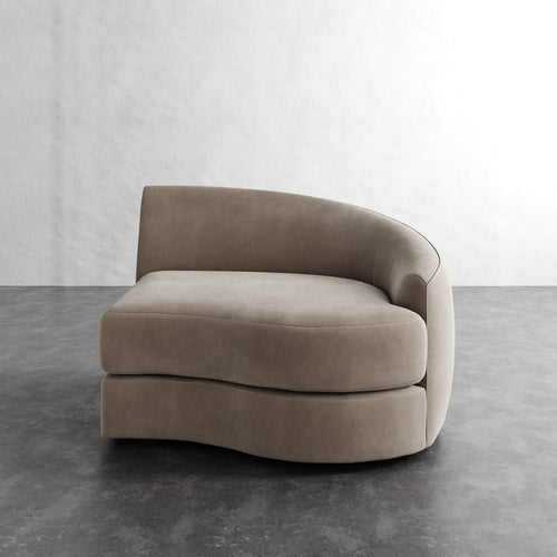 Rulmann Right Arm Chair - Performance Velvet Oatmeal