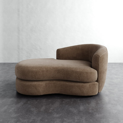 Rulmann Right Arm Chaise - Mohair Ecru