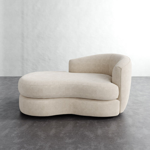 Rulmann Right Arm Chaise - Performance Boucle Cream