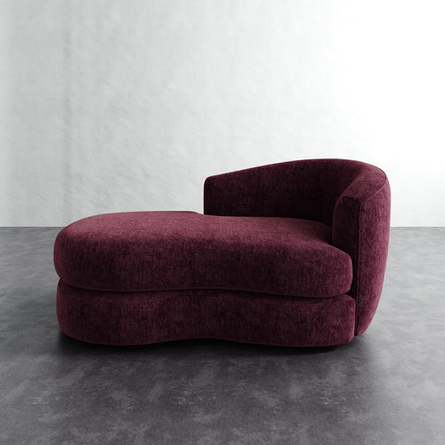 Rulmann Right Arm Chaise - Performance Matelasse Mulberry