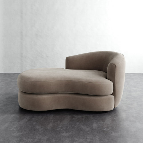 Rulmann Right Arm Chaise - Performance Velvet Oatmeal