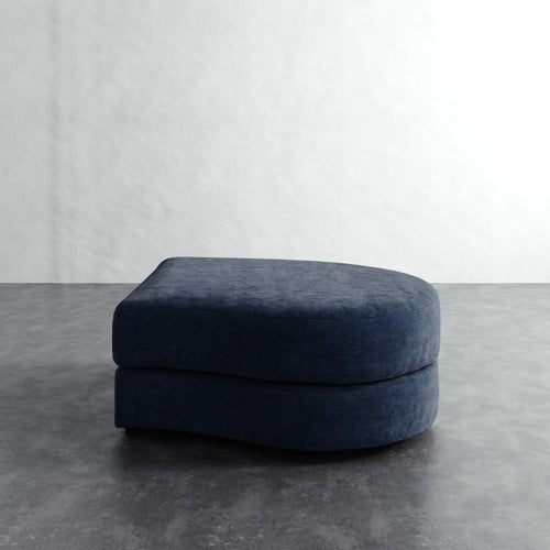 Rulmann Right Ottoman - Indigo Strie Velvet