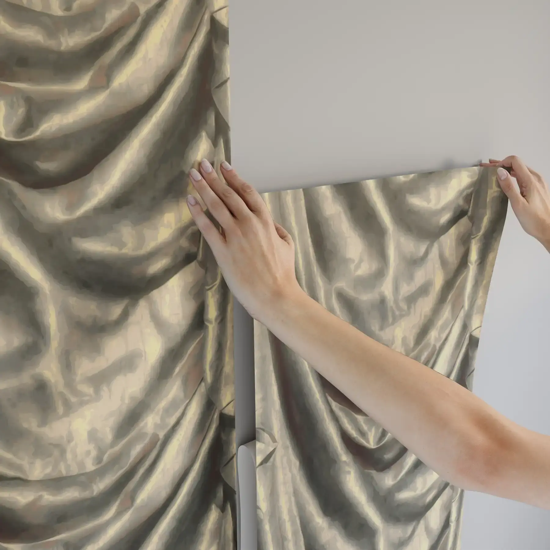 Satin Draped Wallpaper