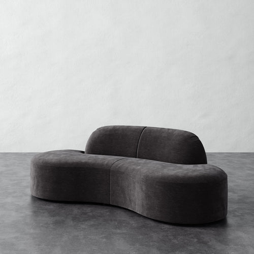 Selune Sectional 2 Piece - Strie' Velvet Mink
