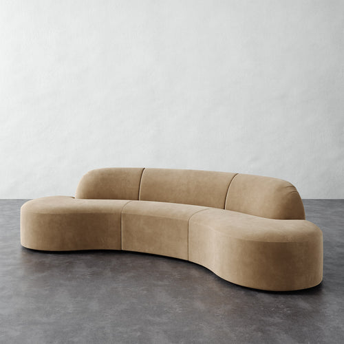 Selune Sectional 3 Piece - Performance Velvet Acorn