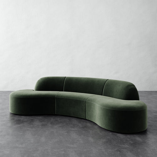 Selune Sectional 3 Piece - Performance Velvet Emerald