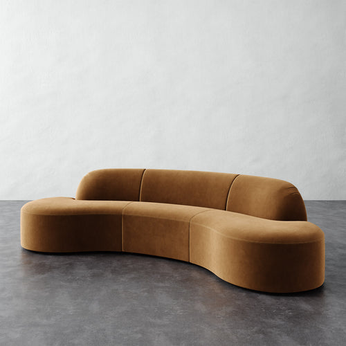 Selune Sectional 3 Piece - Performance Velvet Hazelnut