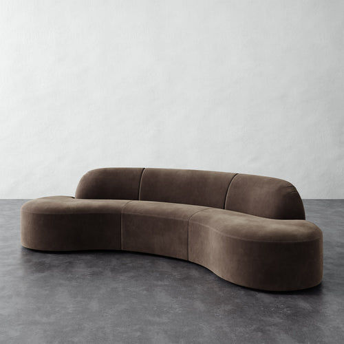 Selune Sectional 3 Piece - Performance Velvet Otter