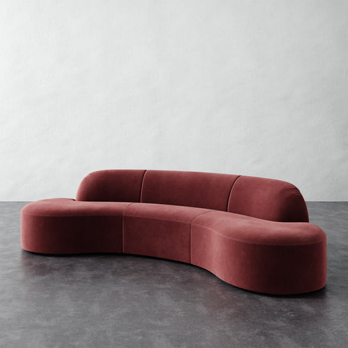 Selune Sectional 3 Piece - Performance Velvet Shiraz