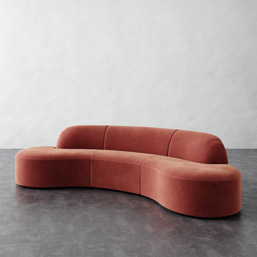 Selune Sectional 3 Piece - Performance Velvet Sienna