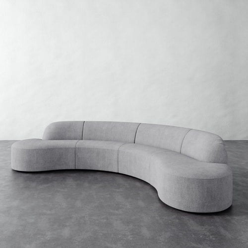 Selune Sectional 4 Piece - Chunky Basket Silver
