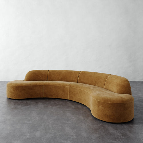 Selune Sectional 4 Piece - Mohair Brown Sugar