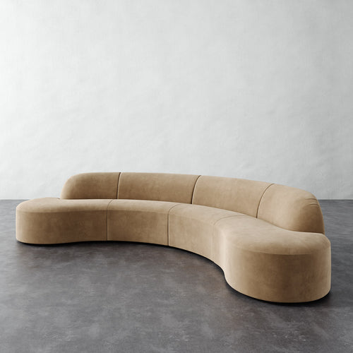 Selune Sectional 4 Piece - Performance Velvet Acorn