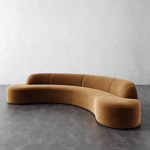Selune Sectional 4 Piece - Performance Velvet Hazelnut