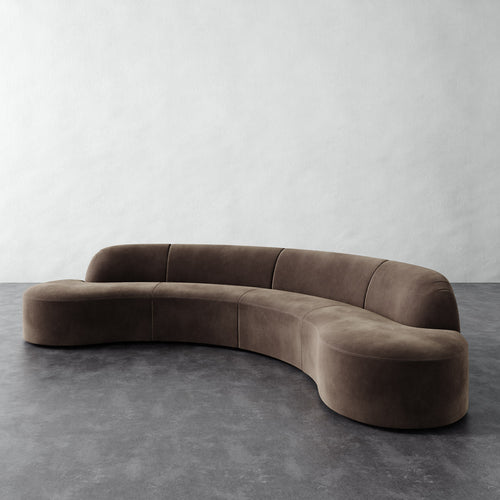 Selune Sectional 4 Piece - Performance Velvet Otter