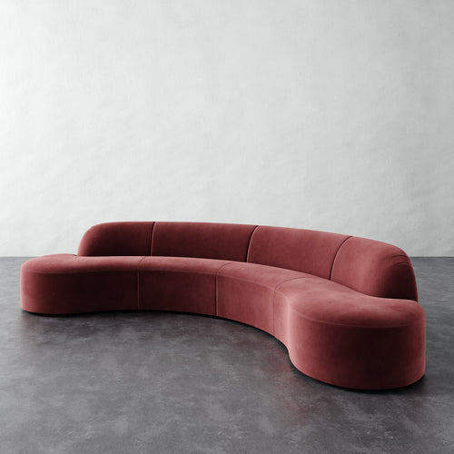 Selune Sectional 4 Piece - Performance Velvet Shiraz