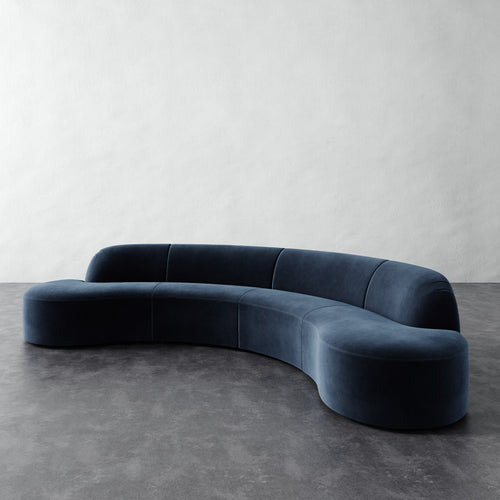 Selune Sectional 4 Piece - Plush Velvet Indigo