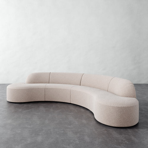 Selune Sectional 4 Piece - Wool Boucle Natural