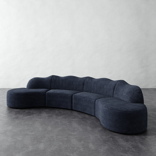 Serpentine Sectional - Chunky Basket Indigo