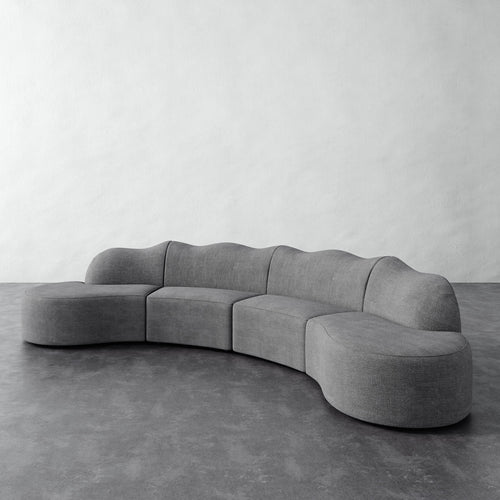 Serpentine Sectional - Chunky Basket Pewter