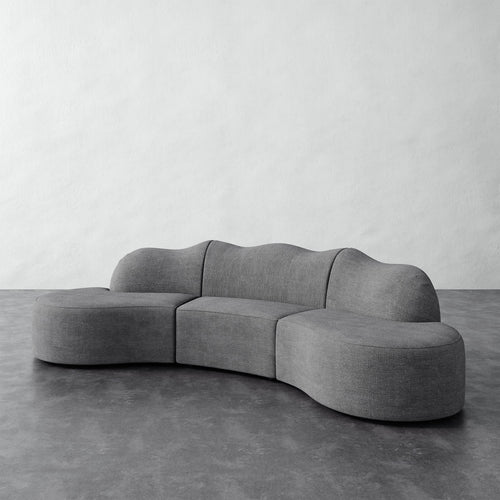 Serpentine Sectional - Chunky Basket Pewter