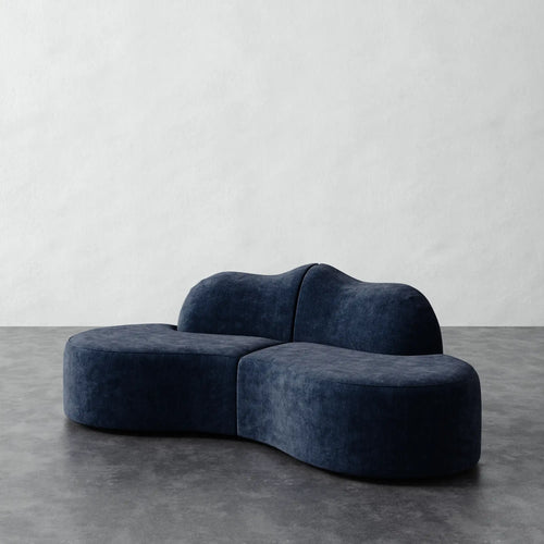 Serpentine Sectional - Indigo Strie Velvet
