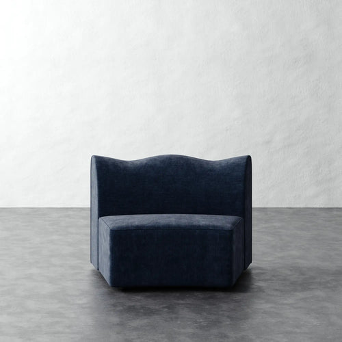 Serpentine Sectional - Indigo Strie Velvet