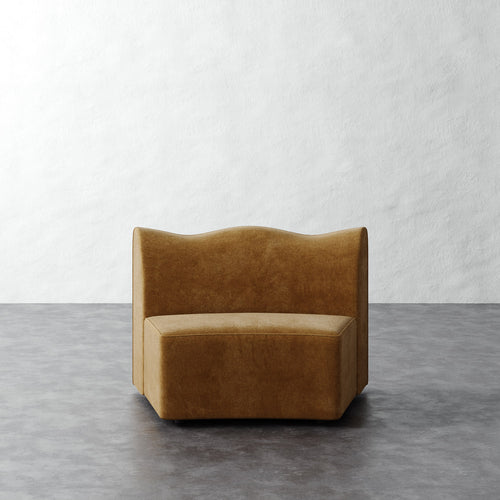 Serpentine Sectional - Mohair Brown Sugar