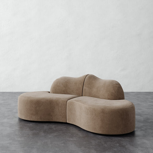 Serpentine Sectional - Mohair Ecru