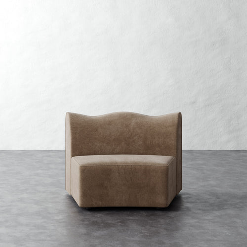 Serpentine Sectional - Mohair Ecru