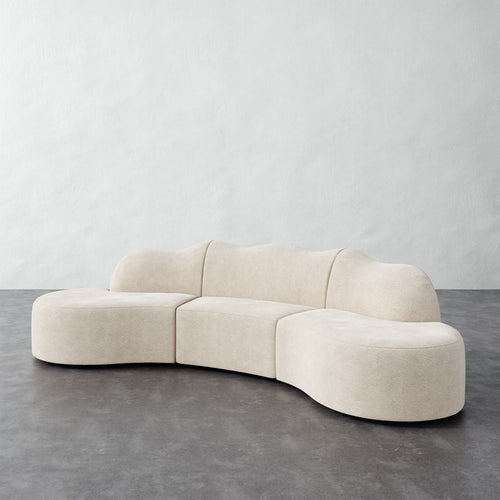 Serpentine Sectional - Performance Boucle Cream