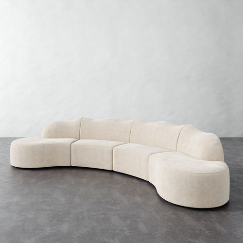 Serpentine Sectional - Performance Boucle Cream
