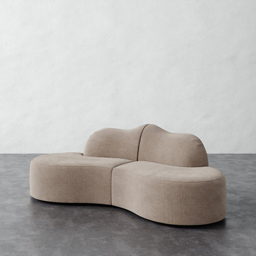 Serpentine Sectional - Performance Brushed Woven Velvet Dune