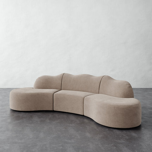 Serpentine Sectional - Performance Brushed Woven Velvet Dune