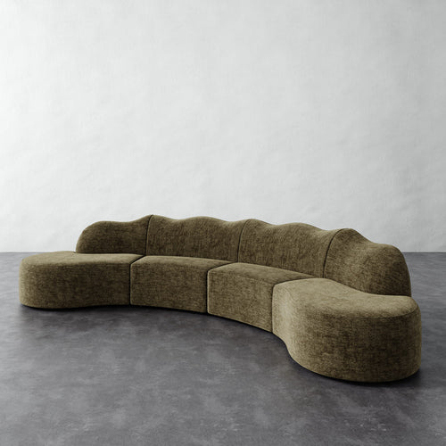 Serpentine Sectional - Performance Matelasse Balsam