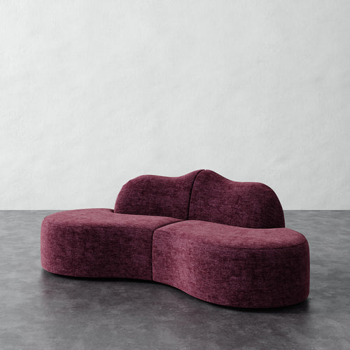 Serpentine Sectional - Performance Matelasse Mulberry