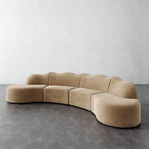 Serpentine Sectional - Performance Velvet Acorn