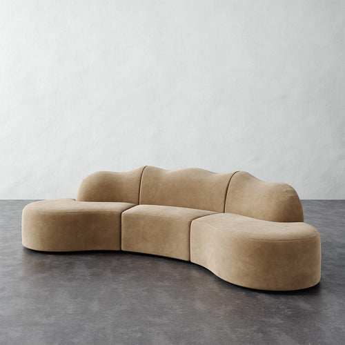 Serpentine Sectional - Performance Velvet Acorn