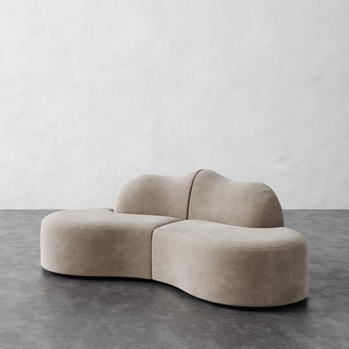 Serpentine Sectional - Performance Velvet Oatmeal