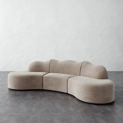 Serpentine Sectional - Performance Velvet Oatmeal
