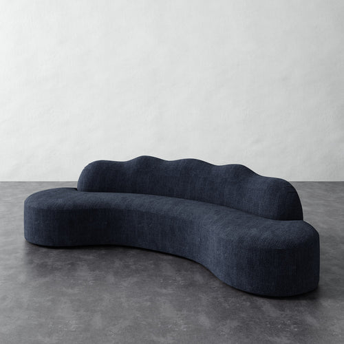 Serpentine Solid Piece Sofa - Chunky Basket Indigo