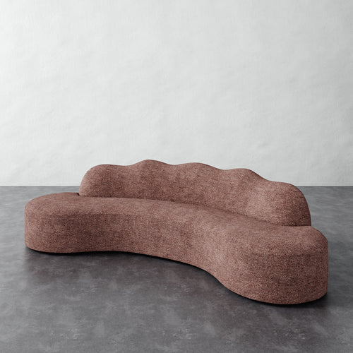 Serpentine Solid Piece Sofa - Micro Boucle Fig