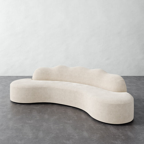 Serpentine Solid Piece Sofa - Performance Boucle Cream