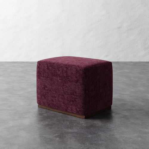 Sophie 26x20 Ottoman - Performance Matelasse Mulberry