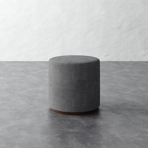 Sophie Round 20in Ottoman - Chunky Basket Pewter