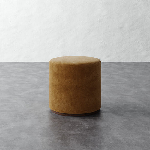 Sophie Round 20in Ottoman - Mohair Brown Sugar